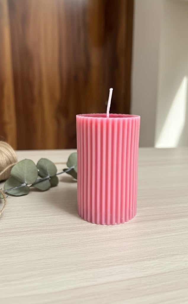 Earthnest Rose Bloom Pillar Candle (Pack of 2)