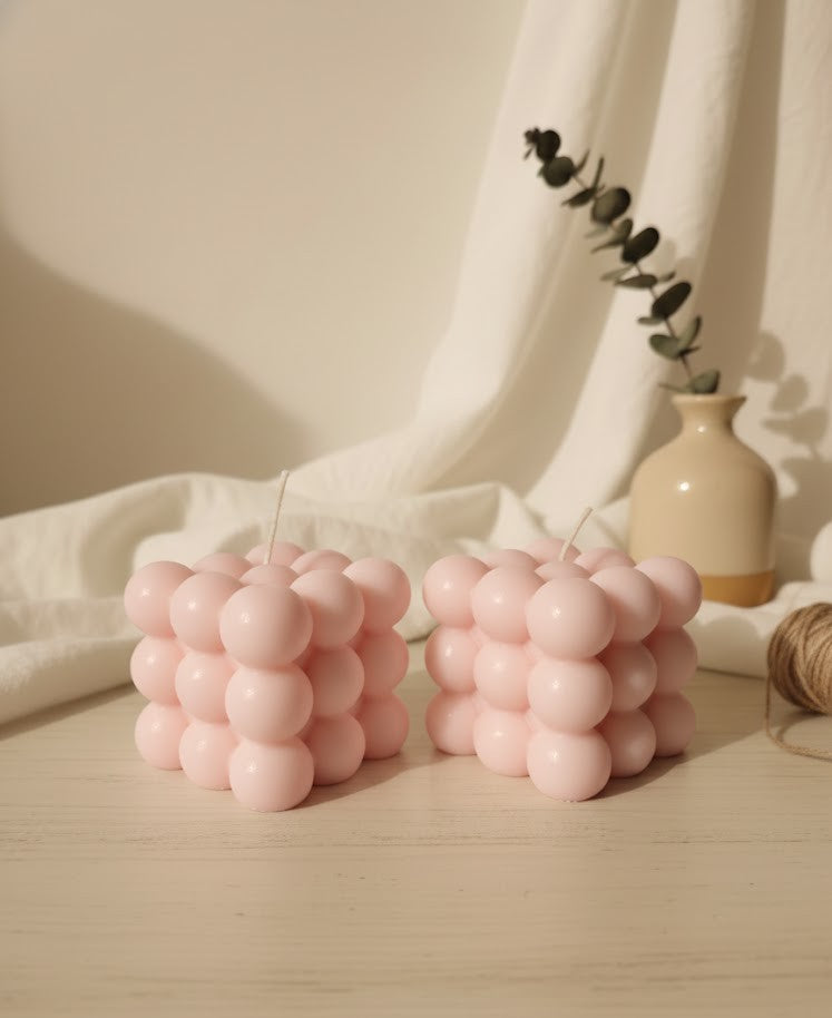 Earthnest Rose Bubble Blush Candle (Pack of 2)